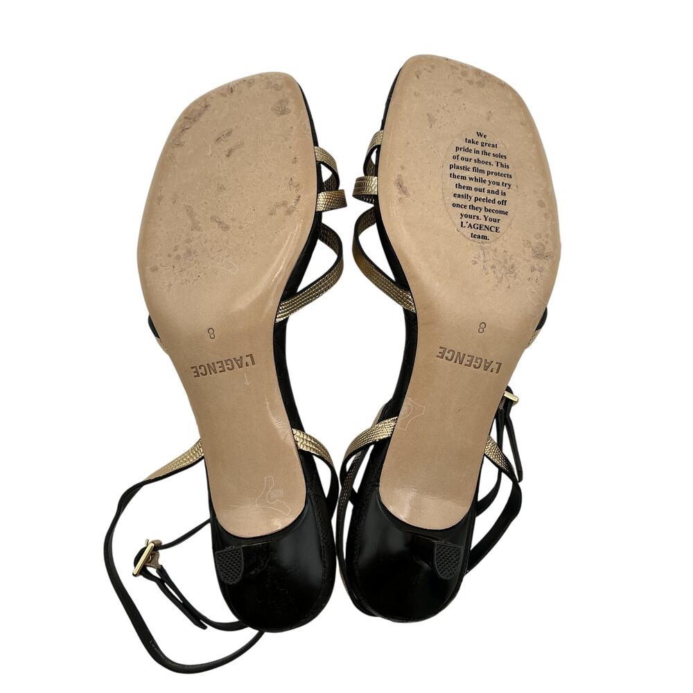 L'Agence Quilted Black Genette Sandal Size 8 - Picture 6 of 6